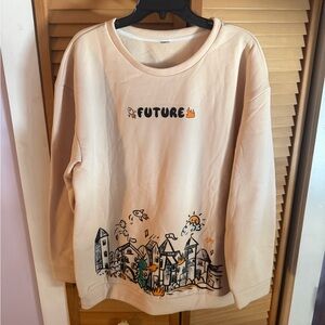 Cream Graphic Sweatshirt with Future Design